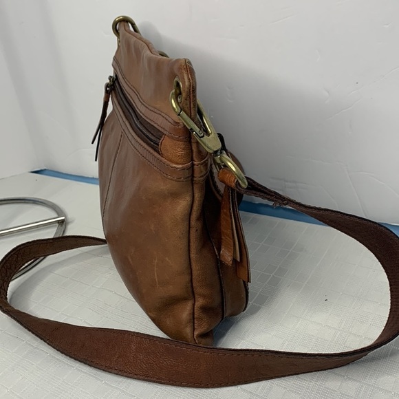 FOSSIL SASHA In British tanTOOLED FLORAL LEATHER BAG/CROSSBODY ZB2989 - Picture 4 of 9